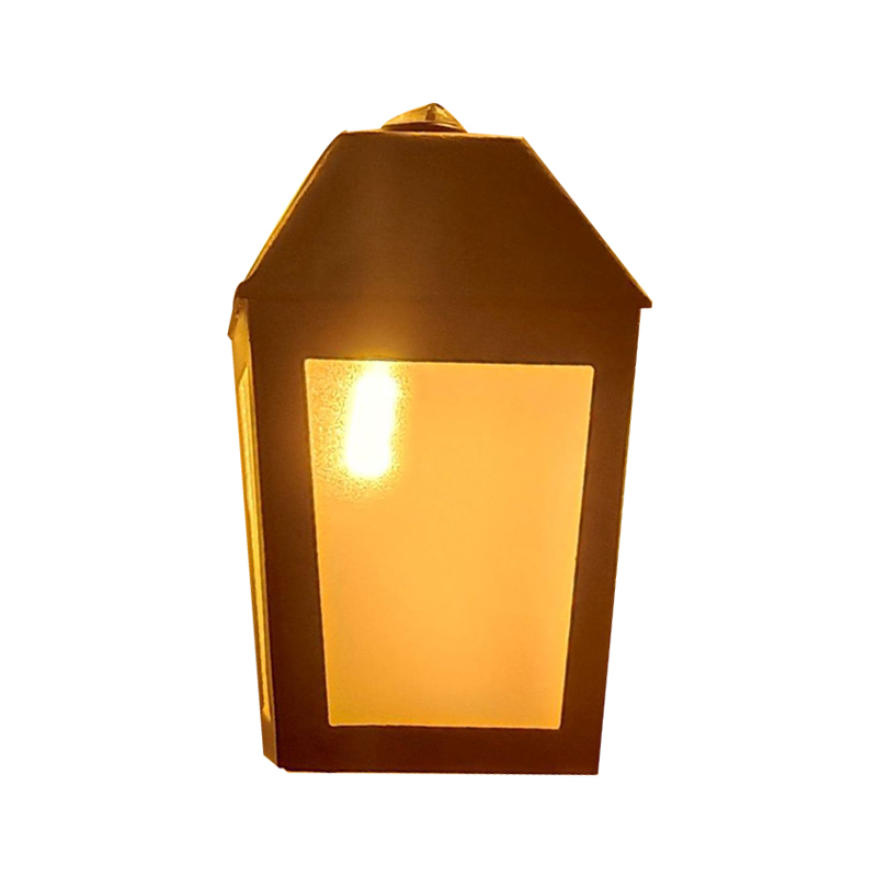 mini metal lantern with flame