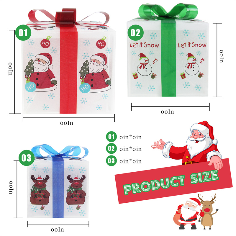 Christmas Lighted PVC Gift Boxes with santa and deer