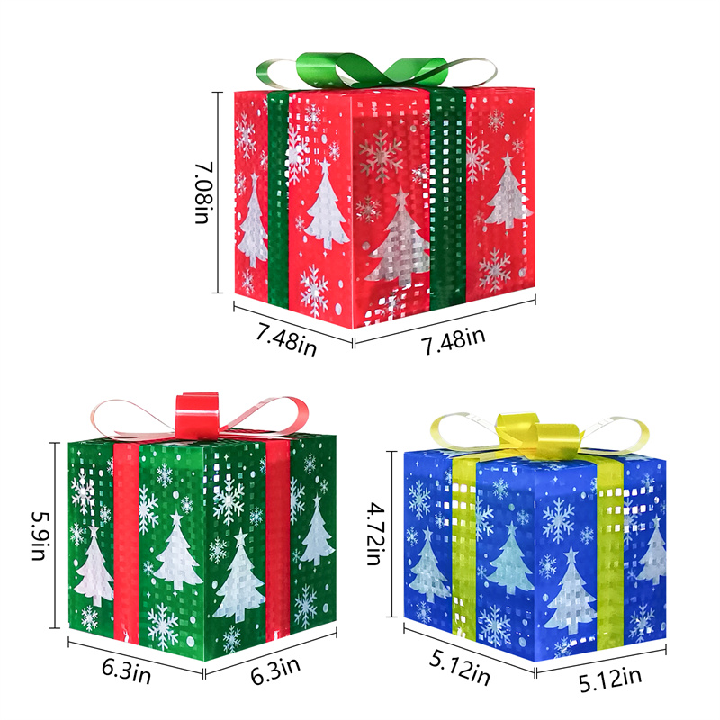 Christmas Lighted PVC  Gift Boxes