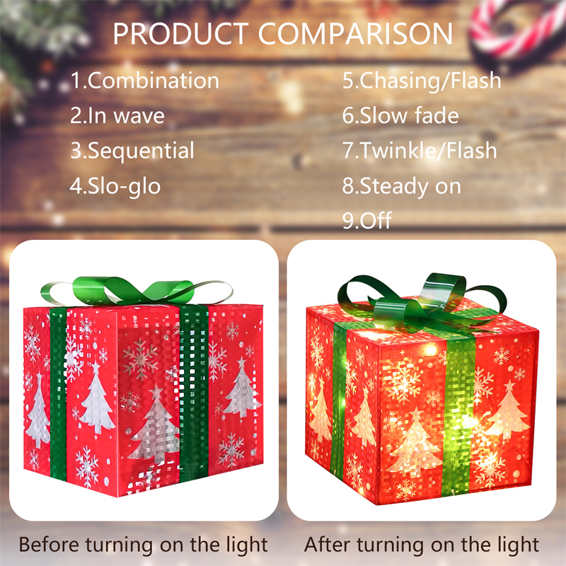 Christmas Lighted PVC  Gift Boxes